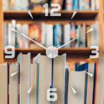 grafika biblioteka symbol zegara library-biblioteczka-czas-time